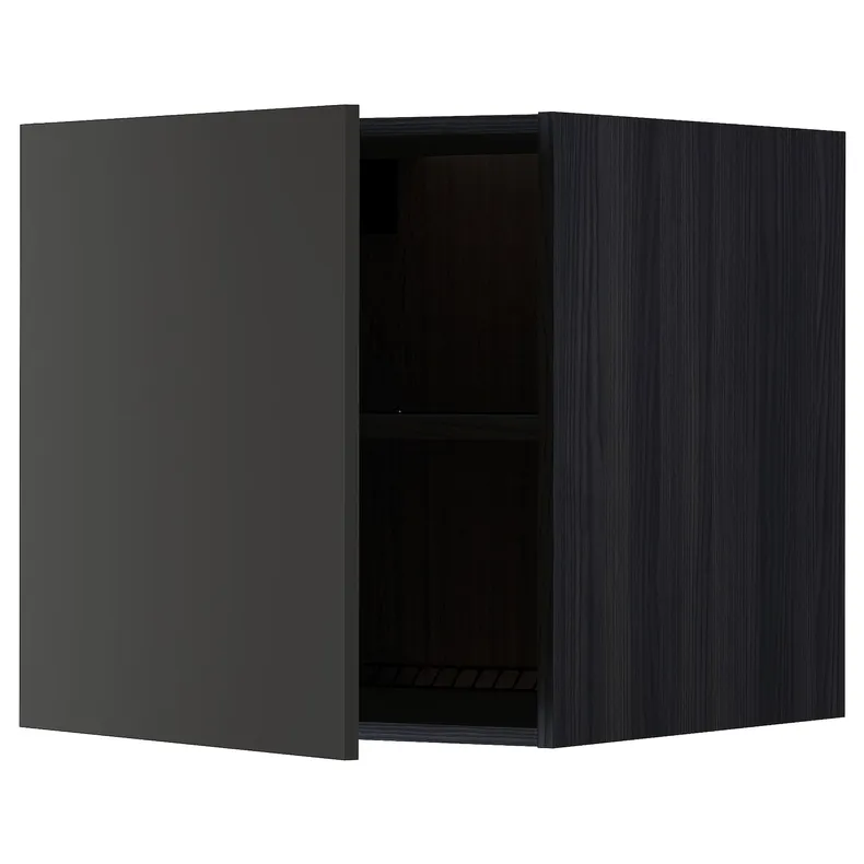 IKEA METOD МЕТОД, верхня шафа для холодильн / мороз кам, чорний / матовий антрацит Nickebo, 60x60 см 894.984.97 фото №1