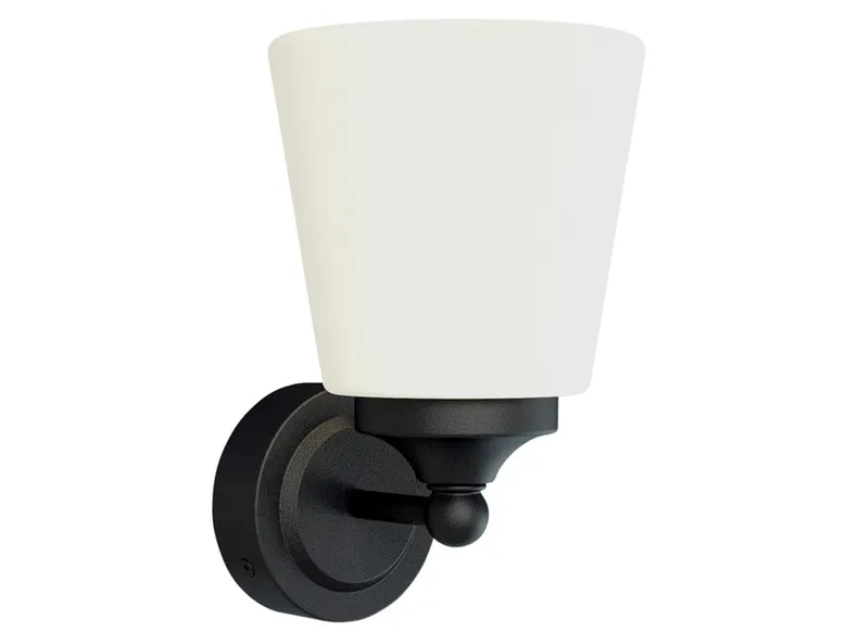 BRW Настінний світильник для ванної кімнати Bali зі сталі та скла біло-чорного кольору 083948 фото №1