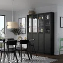 IKEA BILLY БИЛЛИ / OXBERG ОКСБЕРГ, стеллаж + глухие / стеклянные дверцы, черная имитация дуб, 160x202 см 494.835.44 фото thumb №4