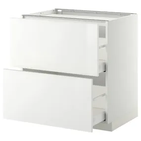 IKEA METOD МЕТОД / MAXIMERA МАКСИМЕРА, напольный шкаф / 2фронт панели / 2ящика, белый / Рингхульт белый, 80x60 см 499.240.43 фото