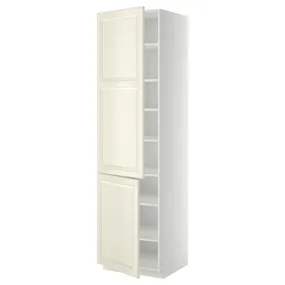 IKEA METOD МЕТОД, высокий шкаф с полками / 2 дверцы, белый / бодбинские сливки, 60x60x220 см 294.596.39 фото