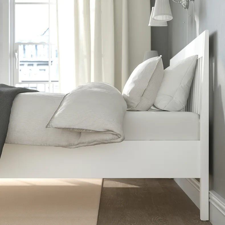 IKEA IDANÄS ІДАНЕС, каркас ліжка, білий / Ліндборн, 160x200 см 894.949.32 фото №10