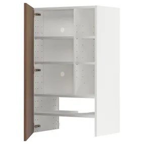 IKEA METOD МЕТОД, навесной шкаф д / вытяжки / полка / дверь, белый / Имитация коричневого ореха, 60x100 см 595.193.40 фото