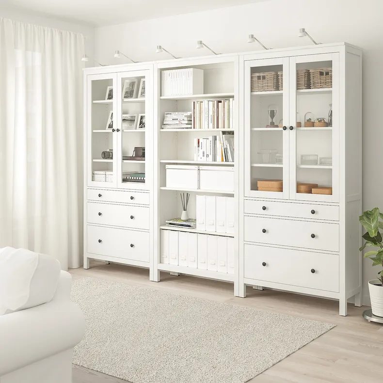 IKEA HEMNES ХЕМНЭС, комб для хран с дверц / ящ, белое пятно, 270x197 см 192.337.59 фото №2