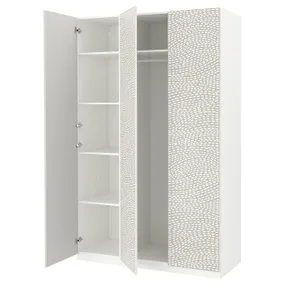 IKEA PAX ПАКС / MISTUDDEN МІСТУДДЕН, гардероб, комбінація, білий/сірий візерунок, 150x60x236 см 895.211.72 фото