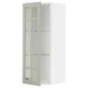 IKEA METOD МЕТОД, навесной шкаф / полки / стеклян дверца, белый / светло-зеленый, 40x100 см 494.872.69 фото thumb №1