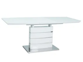 Обеденный стол SIGNAL LEONARDO, белый лак, 80x140 фото