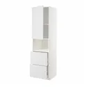 IKEA METOD МЕТОД / MAXIMERA МАКСІМЕРА, висока шафа для мікрох печі, 2 шухл, білий / стенсундський білий, 60x60x220 см 694.607.92 фото thumb №1
