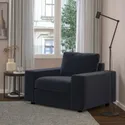 IKEA VIMLE ВІМЛЕ, крісло, з широкими підлокітниками/Djuparp темно-сірий 294.768.70 фото thumb №2