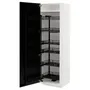 IKEA METOD МЕТОД, высокий шкаф с выдвижным модулем, белый / Лерхиттан с черными пятнами, 60x60x200 см 994.720.05 фото