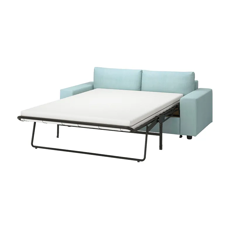 IKEA VIMLE ВІМЛЕ, 2-місний диван-ліжко, з широкими підлокітниками / САКСЕМАРА світло-синій 595.372.02 фото №1