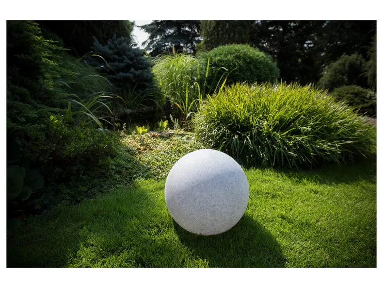 BRW Садовый светильник Stono 20 см пластиковая сфера серый 080640 фото №2