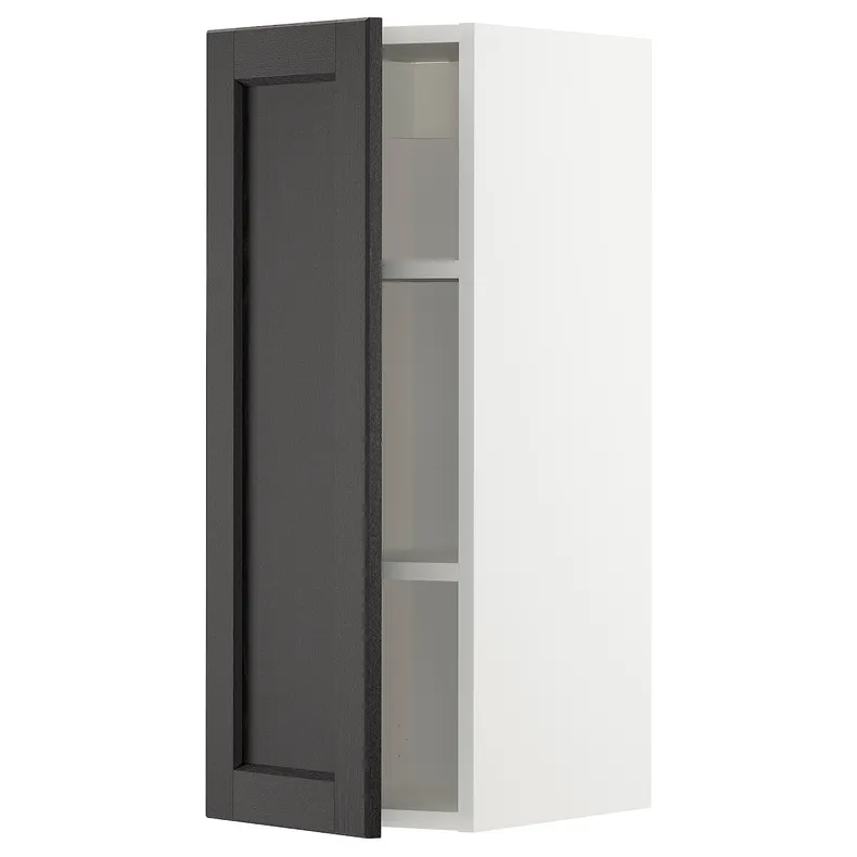 IKEA METOD МЕТОД, навесной шкаф с полками, белый / Лерхиттан с черными пятнами, 30x80 см 594.687.55 фото №1