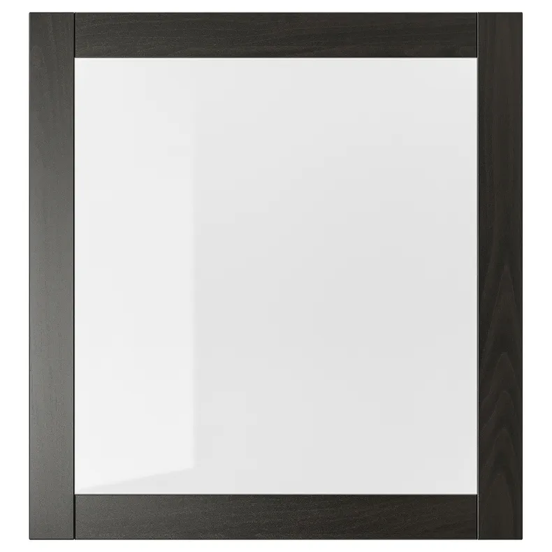 IKEA SINDVIK СИНДВИК, стеклянная дверь, черно-коричневый / прозрачное стекло, 60x64 см 002.963.13 фото №1