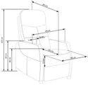 Кресло реклайнер мягкое раскладное HALMAR FELIPE 2, серый фото thumb №13