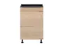 BRW Sole L6 50 см левый кухонный шкаф дуб галифакс натуральный, Черный/дуб галифакс натур FM_D_50/82_L-CA/DHN фото