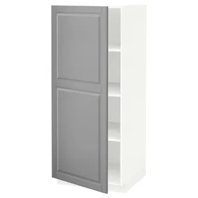 IKEA METOD МЕТОД, висока шафа із полицями, білий / сірий Бодбін, 60x60x140 см 294.642.21 фото