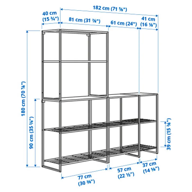 IKEA JOSTEIN ЙОСТЕІН, стелаж, внутрішній/зовнішній/білий, 182x40x180 см 894.373.00 фото №5