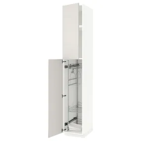 IKEA METOD МЕТОД, висока шафа із приладд д / прибирання, білий / Ringhult світло-сірий, 40x60x240 см 294.562.83 фото