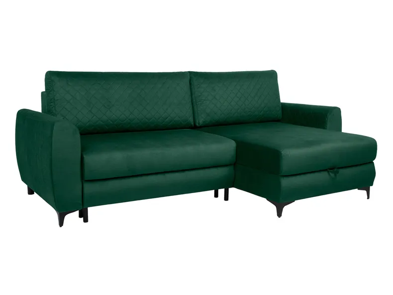 BRW Двосторонній кутовий диван Nelia розкладний з ящиками для зберігання велюровий зелений, Bluvelkaro 78 Green/Bluvel 78 Green NA-NELIA-LX_2DL.URCBK-G3_BA4452 фото №2