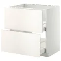 IKEA METOD МЕТОД / MAXIMERA МАКСІМЕРА, підлог шафа д / мийки+2 фр пан / 2 шух, білий / ВЕДДІНГЕ білий, 80x60 см 599.202.47 фото thumb №1
