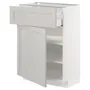 IKEA METOD МЕТОД / MAXIMERA МАКСИМЕРА, напольный шкаф с ящиком / дверцей, белый / светло-серый, 60x37 см 394.680.73 фото