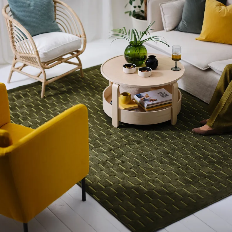 IKEA NÖVLING НЕВЛІНГ, килим, короткий ворс, зелений, 128x195 см 805.329.76 фото №4