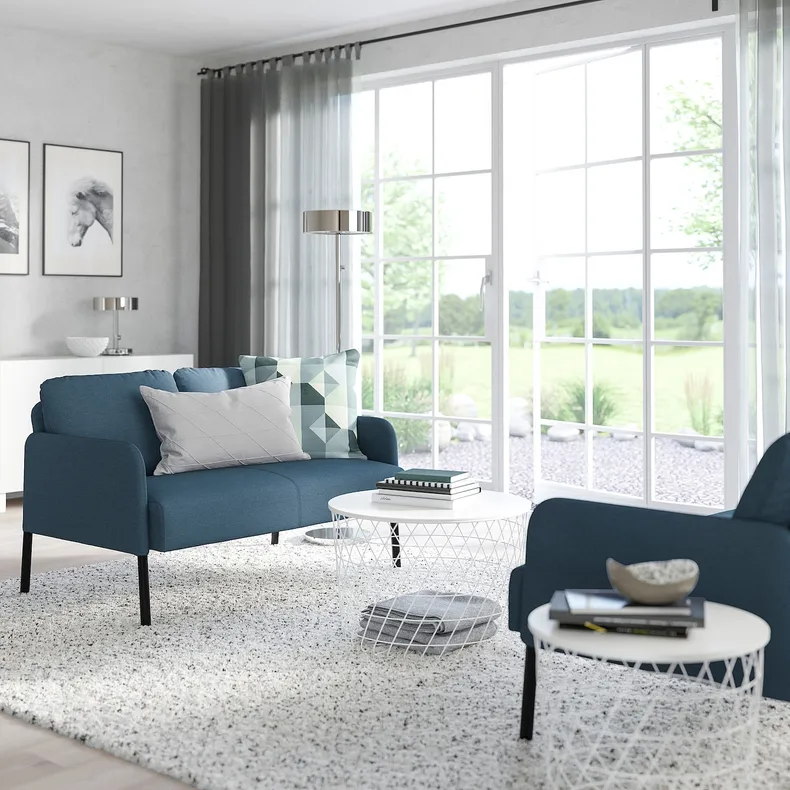 IKEA GLOSTAD ГЛОСТАД, 2-местный диван, Книса средне-синяя 104.658.24 фото №3