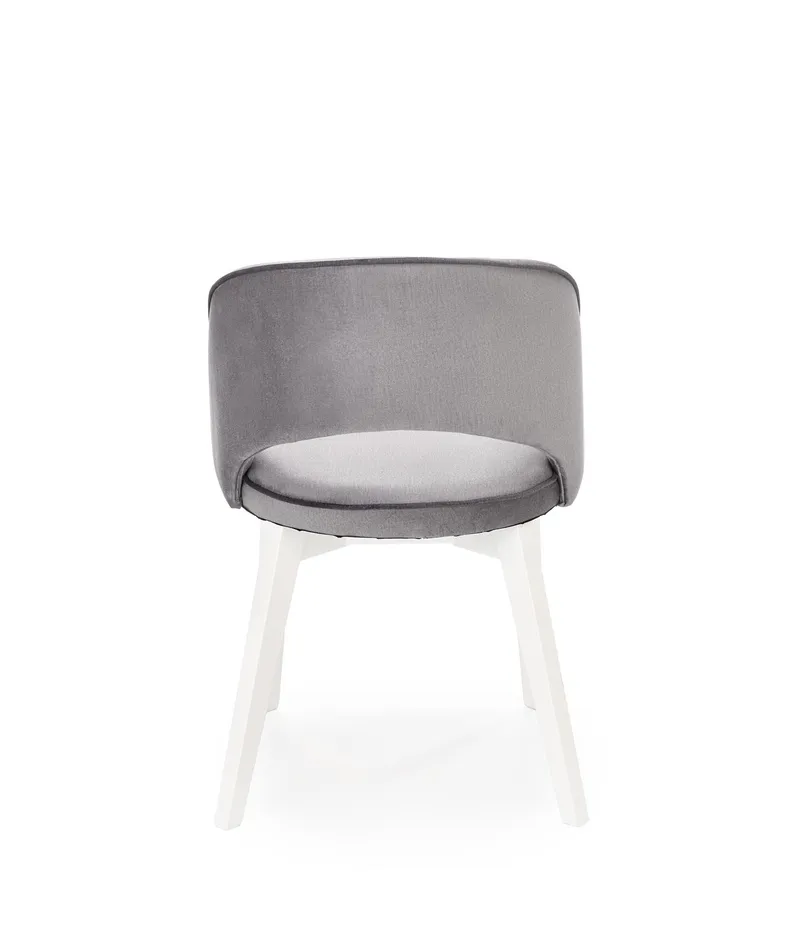 Кухонный стул бархатный HALMAR MARINO Velvet, серый MONOLITH 85 / белый фото №2
