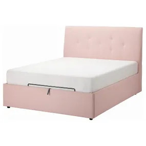 IKEA IDANÄS ІДАНЕС, ліжко з підіймальн механізм і оббив, Gunnared блідо-рожевий, 140x200 см 904.589.66 фото
