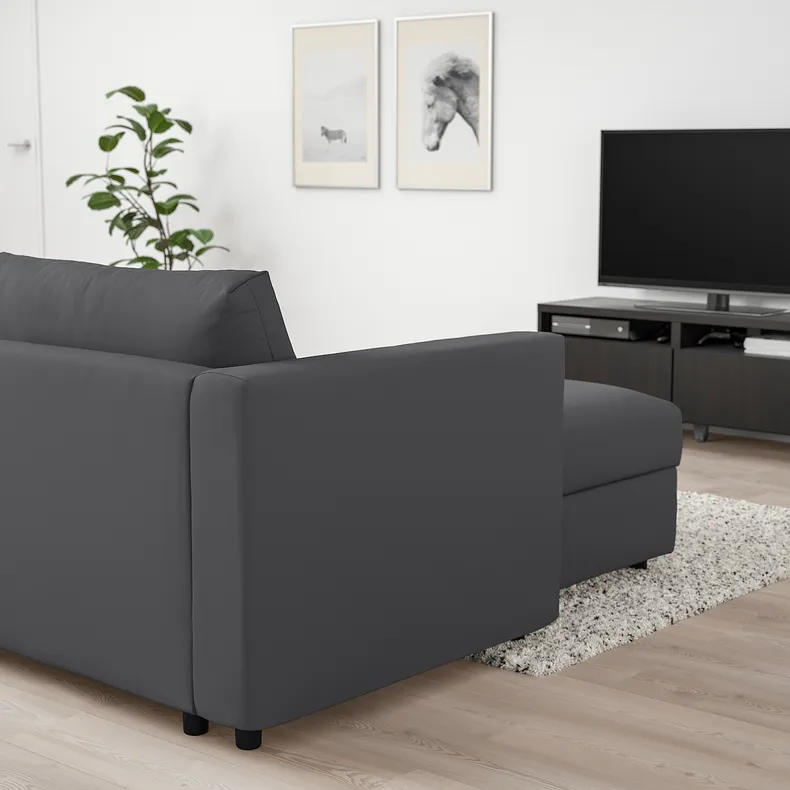 IKEA VIMLE ВІМЛЕ, 3-місний диван із кушеткою, ХАЛЛАРП сірий 593.991.30 фото №3