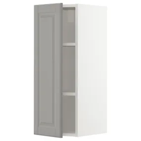 IKEA METOD МЕТОД, навесной шкаф с полками, белый / бодбинский серый, 30x80 см 594.561.73 фото