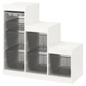 IKEA TROFAST ТРУФАСТ, комбинация с контейнерами / лотком, белый серый / темно-серый, 99x44x94 см 295.332.67 фото thumb №1