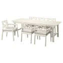 IKEA BONDHOLMEN БОНДХОЛЬМЕН, стіл+3 крісла з підлок+лав, вуличн, білий/бежевий/бежевий Фрессон/Дувхольмен 095.496.79 фото thumb №1