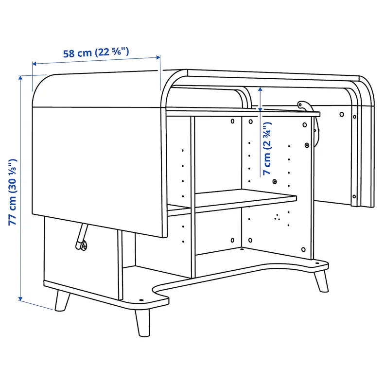 IKEA FÄLLSKÄR, сервант/стол, белый, 107x45x65 см 005.443.51 фото №5