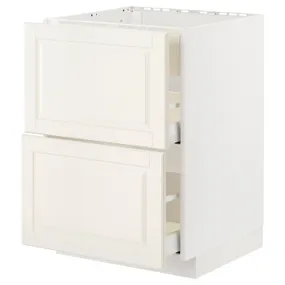 IKEA METOD МЕТОД / MAXIMERA МАКСИМЕРА, шкаф д / варочн панели / вытяжка / ящик, белый / бодбинские сливки, 60x60 см 094.777.57 фото