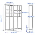 IKEA BILLY БІЛЛІ / OXBERG ОКСБЕРГ, книжкова шафа, білий, 160x30x202 см 390.477.37 фото thumb №4