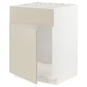 IKEA METOD МЕТОД, шкаф под мойку / дверь / фасад, белый / гавсторпский бежевый, 60x60 см 594.563.28 фото thumb №1