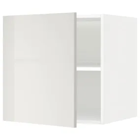 IKEA METOD МЕТОД, верхня шафа для холодильн / мороз кам, білий / Ringhult світло-сірий, 60x60 см 494.661.77 фото