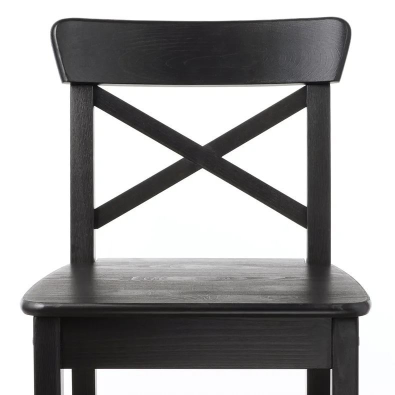 IKEA INGOLF ІНГОЛЬФ, барний стілець зі спинкою, коричневий і чорний, 74 см 902.485.15 фото №3