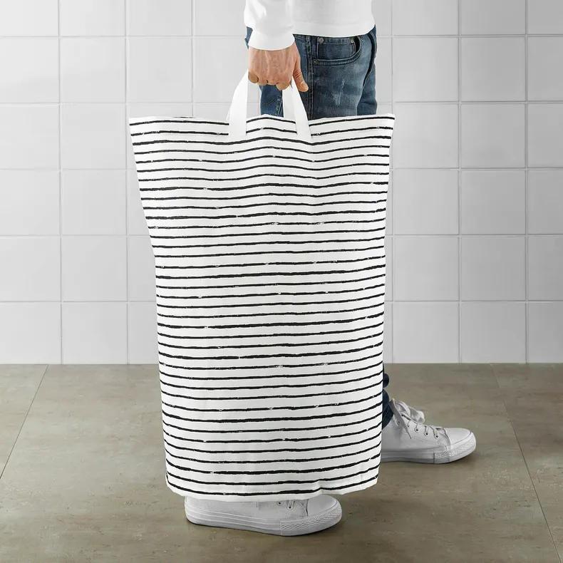 IKEA KLUNKA КЛУНКА, мешок для белья, белый / черный, 60 l 503.643.71 фото №3