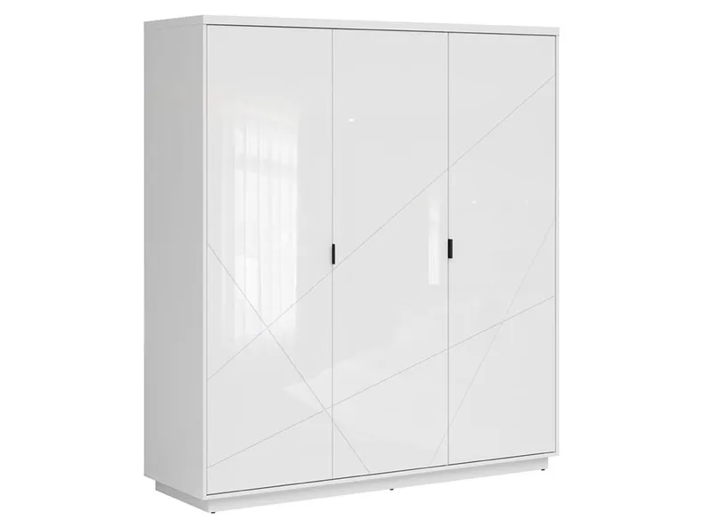 BRW Шкаф 3-дверный Форн 180 см белый глянец, белый глянцевый/высокоглянцевый белый SZF3D-BIP фото №1