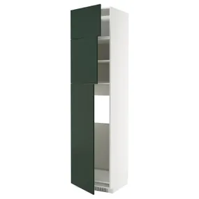 IKEA METOD МЕТОД, высокий шкаф д/холодильника/3дверцы, белый/Гавсторп темно-зеленый, 60x60x240 см 695.565.77 фото