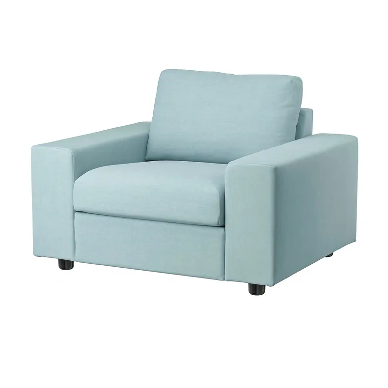 IKEA VIMLE ВИМЛЕ, кресло, с широкими подлокотниками / Саксемара светло-голубой 594.771.99 фото №1