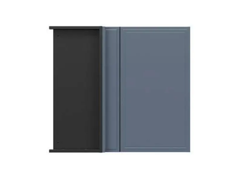 BRW Угловой верхний кухонный шкаф Верди левый мистик матовый строит угловой 80х95 см, черный/матовый FL_GNW_80/95/35_L/B-CA/MIM фото №1