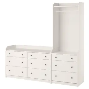 IKEA HAUGA ХАУГА, комбинация д/хранения, белый, 208x199 см 893.881.54 фото