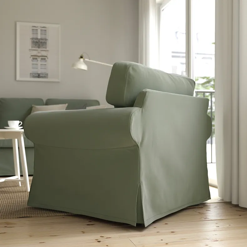 IKEA EKTORP ЭКТОРП, кресло, Хакебо серо-зеленый 095.521.10 фото №2