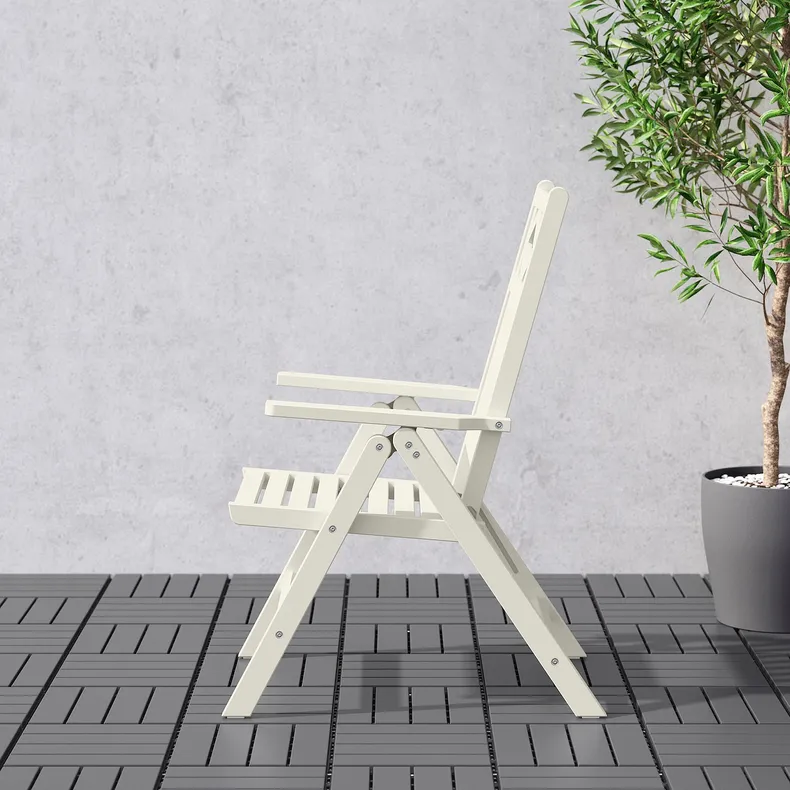 IKEA BONDHOLMEN БОНДХОЛЬМЕН, крісло з відкидною спинкою, вуличне, білий/бежевий 805.581.79 фото №5