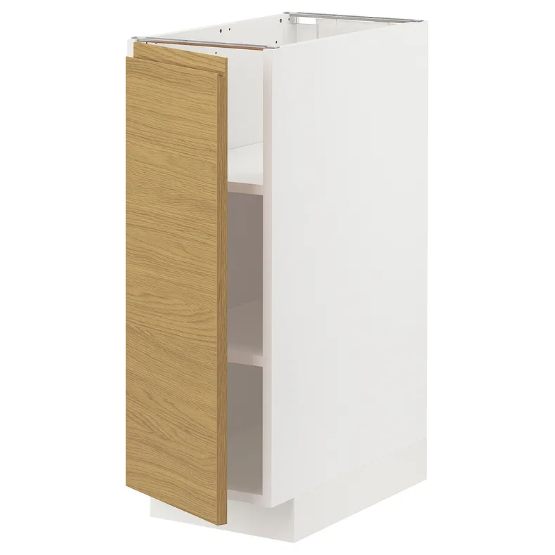 IKEA METOD МЕТОД, підлогова шафа з полицями, білий / Voxtorp імітація. дуб, 30x60 см 395.386.55 фото №1