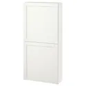 IKEA BESTÅ БЕСТО, навесной шкаф с 2 дверями, белый / Ханвикен белый, 60x22x128 см 094.219.87 фото thumb №1